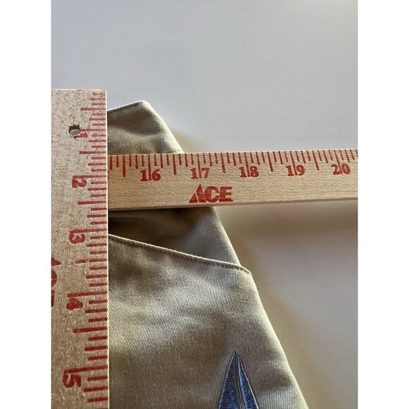 Vintage 90s Lilly Pulitzer khaki cropped embroidered all-over sailboats pants 12 - Picture 8 of 10